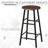 3 Piece Counter Height Bar Table and Chairs Set, Space Saving Dining Table with 2 Matching Stools, Brown/Black