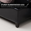 Large 51" Tufted Faux Leather Ottoman Storage Bench for Living Room, Entryway, or Bedroom, Black