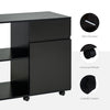 Filing Cabinet/Printer Stand with Open Storage Shelves, for Home or Office Use, Including an Easy Drawer, Black