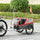 Dog Bike Trailer 2-in-1 Travel Dog Stroller, Small Pet Bicycle Cart Carrier with Universal Coupler, Safety Leash, and Easy Fold Design, Red