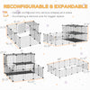 Pet Playpen with Door, Small Animal Cage, for Guinea Pigs, Chinchilla, Indoor and Outdoor Use, 69"L x 41.5"W x 27.5"H, Black