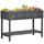 Wooden Raised Garden Bed, Elevated Planter Box Stand with 8 Slots and Open Shelf, Dark Grey