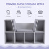 6-Cubby Kids Bookcase, Reading Nook Organizer with Seat Cushion, Toddler Storage Cabinet Shelf for Playroom Bedroom Grey, 40.5" x 12" x 23.5"