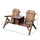 Wooden Double Adirondack Chair Loveseat with Inset Ice Bucket, Rustic Aesethic, & Weather-Resistant Materials