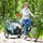 Blue 3-in-1 Bike Trailer for Kids, Running Stroller with 2 Seats, Jogging Cart with 5-Point Harness, Storage Units