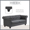 2-Seater Oversize Loveseat Linen Fabric Sofa Couch 73 Inches with Rubberwood Legs & Rolled Arms for Living Room, Grey