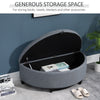 Half Moon Modern Luxurious Polyester Fabric Storage Ottoman Bench with Legs Lift Lid Thick Sponge Pad for Living Room, Entryway, Grey