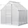 6' x 6' Aluminum Greenhouse, Polycarbonate Walk-in Greenhouse Kit with Adjustable Roof Vent, Rain Gutter and Sliding Door, Silver