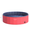 Foldable PVC Dog Pool 12" x 47" Collapsible Pet Swimming Bathing Tub Home Outdoor Foldable Plastic Dog Pool, Red and Blue