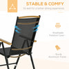 5 Piece Patio Dining Set Outdoor Furniture Set with 4 Folding Reclining Sling Chairs for Garden, Backyard and Poolside, Black