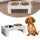 17" Durable Wooden Dog Feeding Station with 2 Included Dog Food Bowls and a Non-Slip Base White