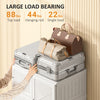 Portable Wardrobe Closet, Folding Bedroom Armoire, Clothes Storage Organizer with Cube Compartments, Hanging Rod, Magnet Doors, White