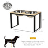 Elevated Dog Bowls Stand Raised Pet Feeder with 2 Stainless Steel Dog Food Bowls for Medium Large Dogs, Natural