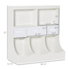 Toy Chest, Kids Storage Organizer, Children Display Bookcase with Drawers for Toys, Clothes, Books, White