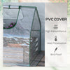 Galvanized Raised Garden Bed with Mini Greenhouse Cover, Outdoor Metal Planter Box with 2 Roll-Up Windows for Growing Flowers, Fruits, Vegetables, and Herbs, 73" x 38" x 36", Clear