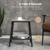 Side Table with 2-Tier Storage, End Table with Metal Frame for Living Room