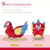 Kids Ride-On Rocking Horse Toy Parrot Style Rocker with Fun Music & Soft Plush Fabric for Children 18-36 Months