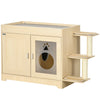 3 in 1 Litter Box Enclosure Hidden Kitty House Cat Tree, Cat Washroom Storage Bench with Double Doors, Multiple Layers, Scratching Posts, Soft Cushion