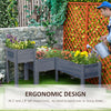 Raised Garden Bed Set of 3, Elevated Wood Planter Box with Legs and Bed Liner for Backyard and Patio to Grow Vegetables, Herbs, Gray
