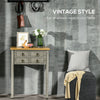 Vintage Console Table with 2 Drawers, Retro Entryway Table for Entryway, Living Room and Hallway, Grey
