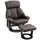 Recliner with Ottoman Footrest, Recliner Chair with Vibration Massage, Faux Leather and Swivel Wood Base for Living Room and Bedroom, Brown