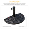 20lbs Half Round Patio Umbrella Base Outdoor Decorative Resin Parasol Stand Holder for Î¦1.5", Î¦1.9" Pole, Lawn, Deck, Garden Use, Bronze
