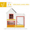 51" Chicken Coop, Wooden Hen Run House, Quail hutch with Nesting Box, Slide-out Tray, Asphalt Roof, Storage Compartment, White