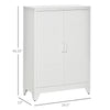 Industrial Style Steel Storage Cabinet, Metal Storage Organizer with 2-Tier Adjustable Shelves for Living Room or Home Office, White