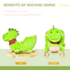 Rocking Horse Toy Kids Interactive 2-In-1 Plush Ride-On Stroller Rocking Dinosaur With Nursery Song Rocking Horse For 18+ Months Toddler