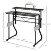 Small Computer Desk Writing Pc Computer Desk With Height Adjustable Monitor Stand And Foot Pads For Home Office Workstation Black