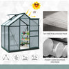 6'L x 4'W 7'H Portable Walk-In / Garden polycarbonate walk-in greenhouse