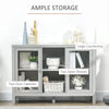 Modern Sideboard Buffet with Wine Rack, Buffet Cabinet with 2 Door Cabinet, 2 Open Shelves and Countertop for Dining Room, Buffet Table, Grey
