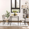 Modern 5 Piece Dining Set,  Dining Room Set with Wood Grain Surface, 4 Chairs, and Steel Frame for Kitchen, Dining Table Set for 4, Oak/Black