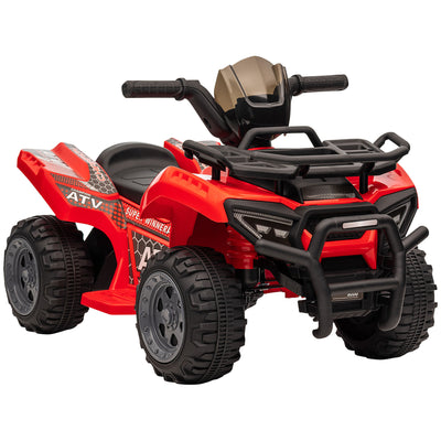 Kids 6V Battery Powered Ride On Car Quad Four Wheeler ATV Toy w/ LED Headlights, Red