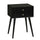 Modern Side End Table with 2 Drawers, Nightstand with Solid Wood Legs, Living Room, Bedroom Furniture, Black