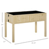 Wood Rectangular Garden Planter Folding Design, Outdoor Workstation with Drainage Hole, 45.25'' x 22'' x 30''