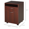 Mobile File Cabinet Organizer with Drawer and Cabinet, Printer Stand with Castors, Brown