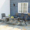 Wicker Patio Dining Chair Set of 4 with Folding Design, Outdoor Rattan Sling Chair Lawn Chair Set for Backyard Wedding Party, Mixed Grey