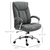 High Back Office Chair, Fabric Executive Office Chair with Padded Armrests, Ergonomic Chair with High-End Gas Lift and Linen-Feel Fabric, Grey