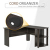 L-Shaped Computer Desk, Laptop Workstation with Return and 2 Storage Shelves for Home Office, Dark Brown