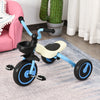 Foldable Kids Ride on Bike Tricycle with a Timeless Classic Color Design & a Front Basket for Storage - Blue