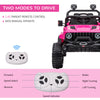 12V Kids Ride-on Truck with Remote Control, Battery-Operated Kids Car with Led Lights, Electric Ride on Toy with Spring Suspension, Music, Horn, 3 Speeds, Pink