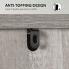 Accent Cabinet, Kictchen Cupboard Storage Cabinet, 3-Tier Organizer with Barn Door and Adjustable Shelf, Grey Oak