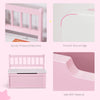 2-IN-1 Wooden Toy Box Kids Seat Bench Storage Chest Cabinet Chunk Cube with Safety Pneumatic Rod Pink