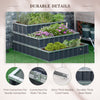 47" x47" x25" 3 Tier Raised Garden Bed, Metal Elevated Planer Box Kit w/ A Pairs of Glove for Backyard, Patio to Grow Vegetables, Herbs