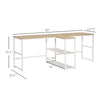 83'' Two Person Desk with Storage Shelves, Computer Office Double Desk, Large Office Desk Study Writing Table for Home Office, Natural