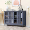 Modern Kitchen Sideboard, Buffet Cabinet with Storage, 4 Glass Doors, Adjustable Shelves for Living Room, Bedroom, Study, Grey