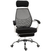 360° Swivel High Back Office Chair Adjustable Height Recliner with Retractable Footrest Home Office - Black/White
