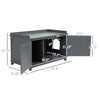 Cat Litter Box Furniture Hidden Litter Box Enclosure Cabinet Indoor Cat Washroom Double-door Nightstand End Table with Cat Hole Grey