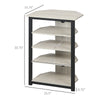 Small Corner TV Stand Shelf for Up to 29 Inches, Home Entertainment Center with Storage Shelves, Wooden & Steel, Living Room Storage, Grey